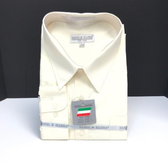 Daniel Ellissa Shirts Mens Daniel Ellissa Ivory Dress Shirt Long Sleeve Poshmark